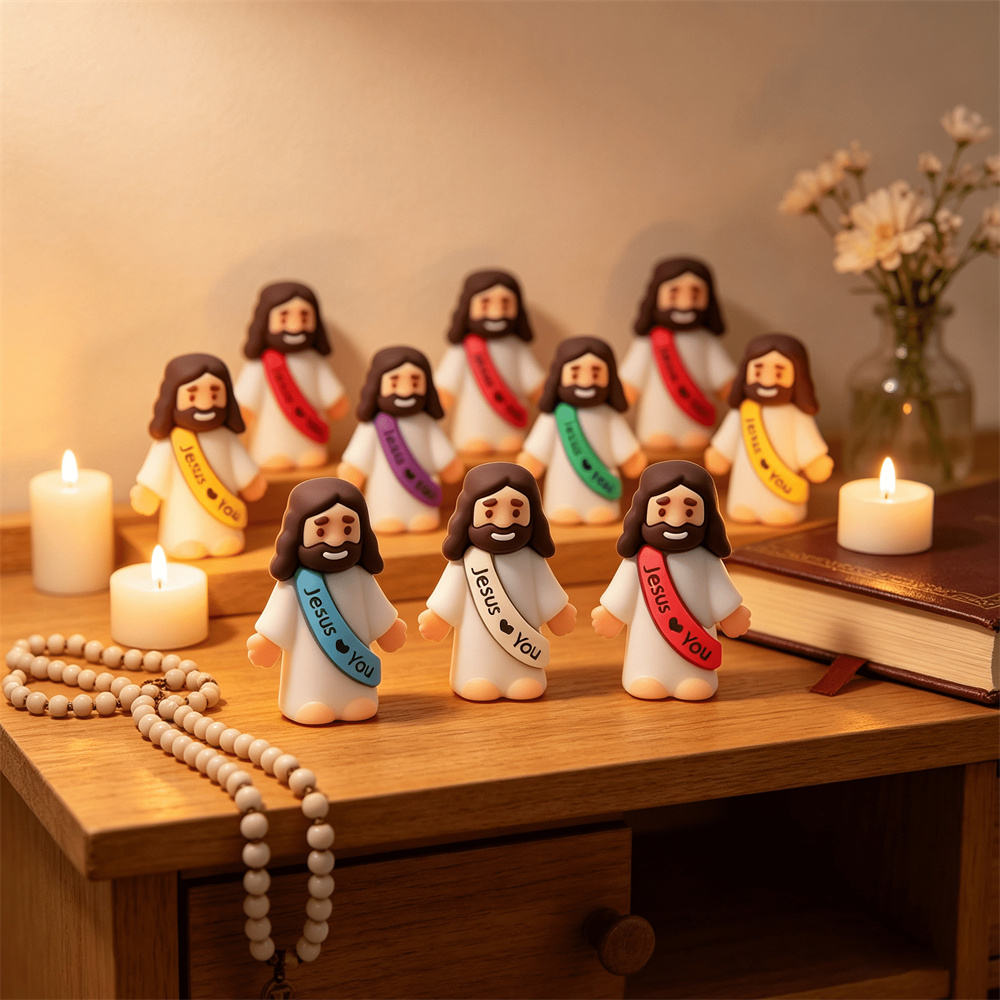 Figurines PetiteLueur posées dans une ambiance chaleureuse